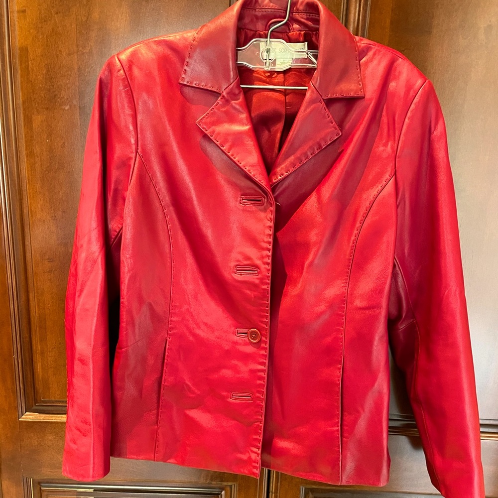 Subtle red leather jacket